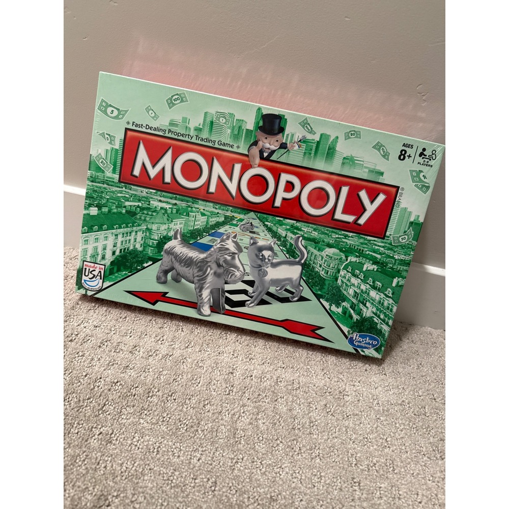 Hasbro Monopoly Board Game Classic Edition with Cat Token and Speed Die New